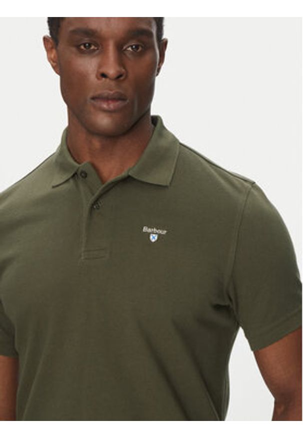 Barbour Polo Original Sports MML0358OL71 Zielony Tailored Fit. Typ kołnierza: polo. Kolor: zielony. Materiał: bawełna