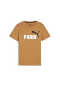 Koszulka Dziecięca Puma Ess+2 Col Logo Tee. Kolor: pomarańczowy. Materiał: bawełna. Wzór: kolorowy