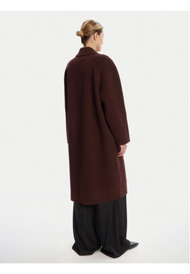 STAUD Płaszcz wełniany Chrysalis R24F8112WL Bordowy Regular Fit. Kolor: czerwony. Materiał: syntetyk