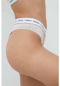 Guess stringi kolor beżowy z koronki. Kolor: beżowy. Materiał: koronka. Wzór: koronka #2