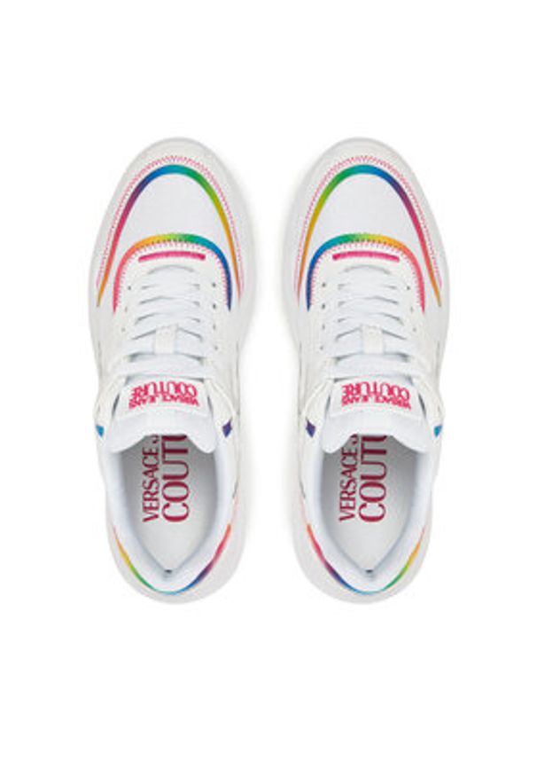 Versace Jeans Couture Sneakersy 78VA3SC4 Biały. Kolor: biały. Materiał: skóra