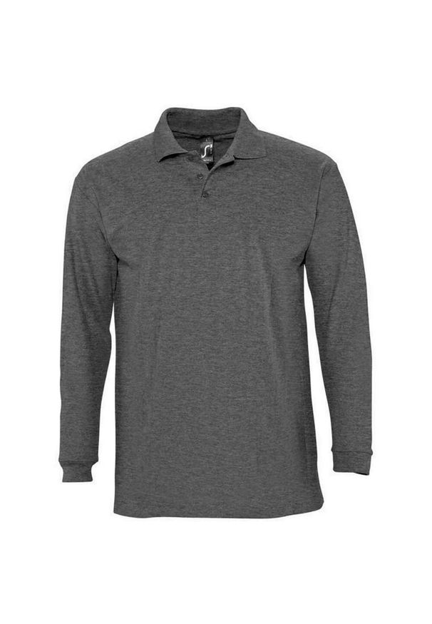 SOL'S - Koszulka Polo Z Długim Rękawem Dla Dorosłych Unisex Winter II Melange. Okazja: na co dzień. Typ kołnierza: polo. Kolor: szary, wielokolorowy, brązowy. Długość rękawa: długi rękaw. Długość: długie. Styl: casual