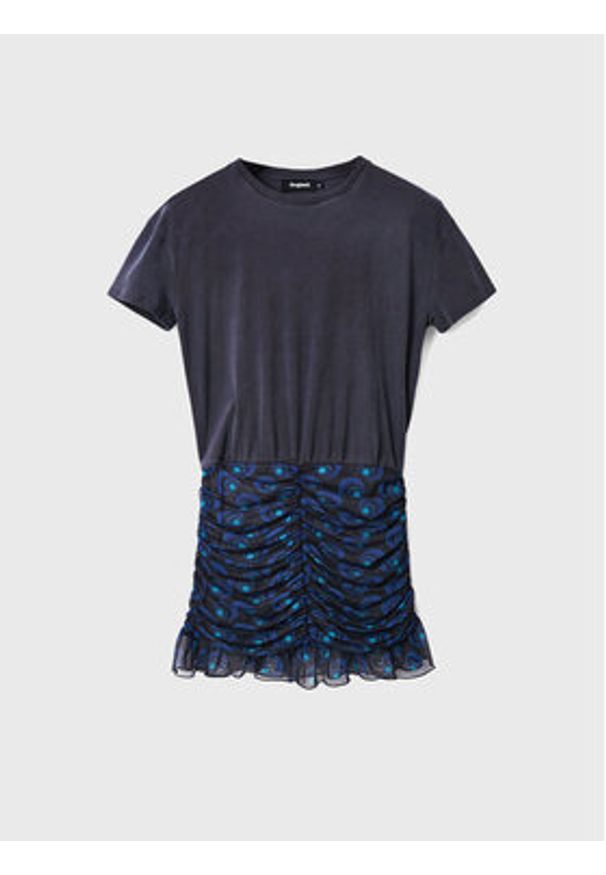 Desigual Sukienka codzienna Bilba 22WWVK53 Granatowy Regular Fit. Okazja: na co dzień. Kolor: niebieski. Materiał: syntetyk. Typ sukienki: proste. Styl: casual