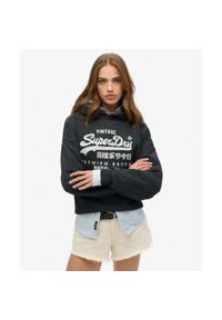 Superdry - Luźna bluza z kapturem metalicznym Vl. Typ kołnierza: kaptur. Kolor: czarny #1