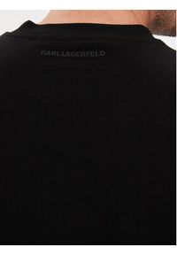 Karl Lagerfeld - KARL LAGERFELD T-Shirt 755053 542221 Czarny Regular Fit. Typ kołnierza: dekolt w karo. Kolor: czarny. Materiał: bawełna #3