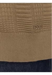 Hugo - HUGO Sweter Simoh 50566762 Brązowy Regular Fit. Kolor: brązowy. Materiał: bawełna #5