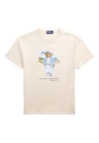 Polo Ralph Lauren T-Shirt 710969630001 Beżowy Custom Slim Fit. Typ kołnierza: polo. Kolor: beżowy. Materiał: bawełna #3
