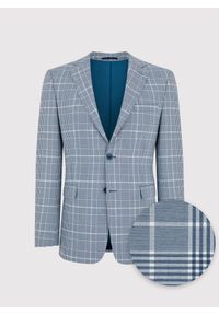 Pako Lorente - PAKO LORENTE – Niebieska marynarka garniturowa w kratę. Okazja: na wesele, na ślub cywilny. Kolor: niebieski. Styl: boho #7