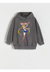 Reserved - Bluza dresowa Sailor Moon - ciemnoszary. Kolor: szary. Materiał: dresówka #1