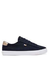 TOMMY HILFIGER - Tommy Hilfiger Sneakersy Vulc Canvas Lace Up Sneaker FW0FW08647 Granatowy. Kolor: niebieski. Materiał: materiał