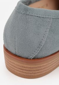 Renee - Zielone Mokasyny Vices z Wkładką ze Skóry Naturalnej Zdobione Łańcuszkiem Delariona. Kolor: zielony. Materiał: skóra. Wzór: aplikacja. Obcas: na płaskiej podeszwie. Styl: elegancki #6