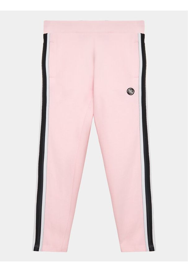 Guess Spodnie dresowe J3YQ13 KA6R3 Różowy Relaxed Fit. Kolor: różowy. Materiał: bawełna