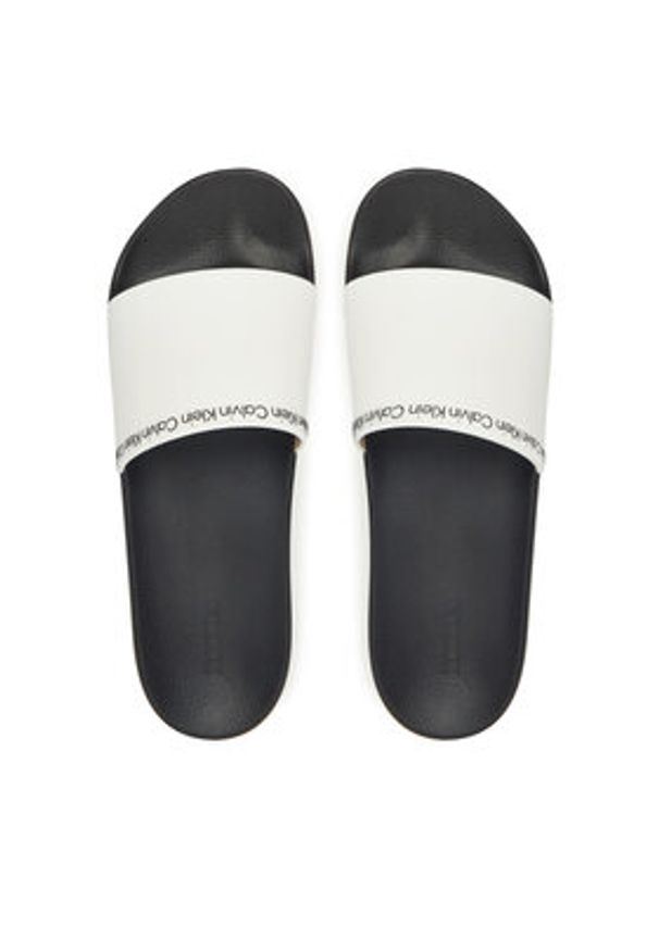 Calvin Klein Klapki Pool Slide Rubber HM0HM00981 Biały. Kolor: biały