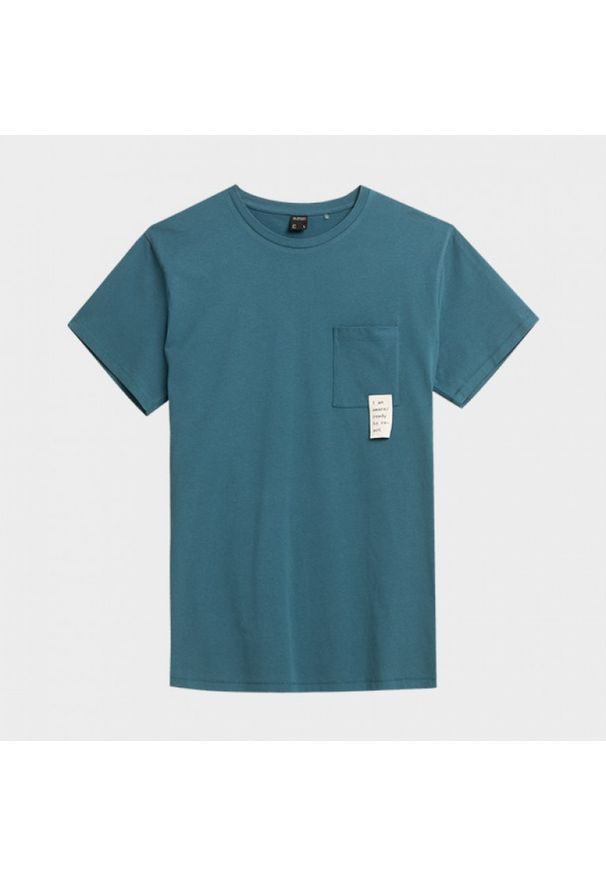outhorn - T-shirt gładki męski. Okazja: na co dzień. Materiał: bawełna, jersey, dzianina, materiał. Wzór: gładki. Styl: casual