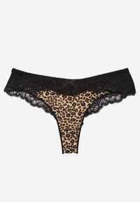 Renee - Panterkowe Majtki Stringi Ozdobione Koronką Phisoris. Materiał: koronka. Wzór: koronka, aplikacja #1