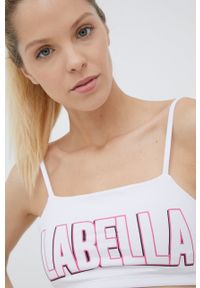 LABELLAMAFIA - LaBellaMafia top damski kolor biały. Kolor: biały. Długość rękawa: na ramiączkach. Wzór: nadruk #3