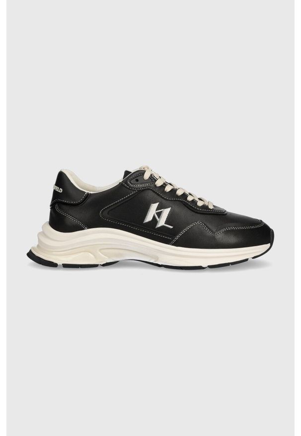 Karl Lagerfeld sneakersy skórzane LUX FINESSE kolor czarny KL53165C. Nosek buta: okrągły. Zapięcie: sznurówki. Kolor: czarny. Materiał: skóra