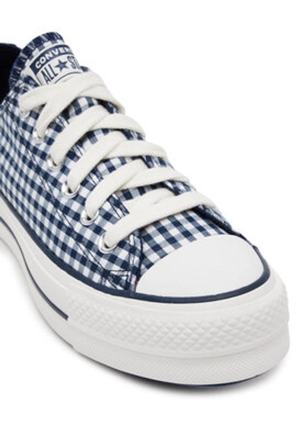 Converse Trampki Chuck Taylor All Star Lift Platform Gingham A13664C Granatowy. Kolor: niebieski. Materiał: materiał. Obcas: na platformie