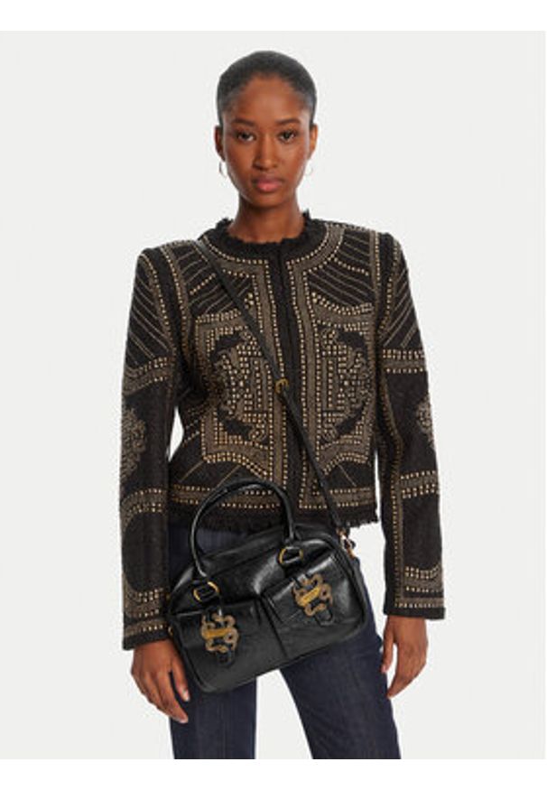 Just Cavalli Torebka 79RA4BX2 ZS969 Czarny. Kolor: czarny. Materiał: skórzane