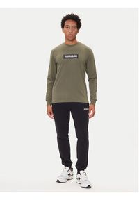 Napapijri Longsleeve S-Box Logo NP0A4I3M Khaki Regular Fit. Kolor: brązowy. Materiał: bawełna. Długość rękawa: długi rękaw #3