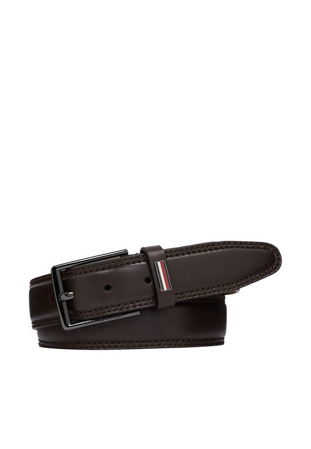TOMMY HILFIGER - Pasek Męski Tommy Hilfiger Business 3.5 AM0AM11237 GB6. Kolor: brązowy. Materiał: skóra