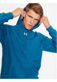 Under Armour Bluza Ua Rival Fleece Hoodie 1379757 Niebieski Loose Fit. Kolor: niebieski. Materiał: bawełna #5