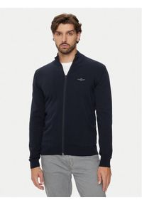 Aeronautica Militare Sweter 242MA1510L506 Granatowy Slim Fit. Kolor: niebieski. Materiał: bawełna