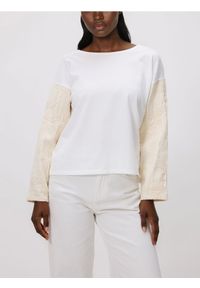 Reserved - Bawełniany longsleeve - biały. Kolor: biały. Materiał: bawełna. Długość rękawa: długi rękaw