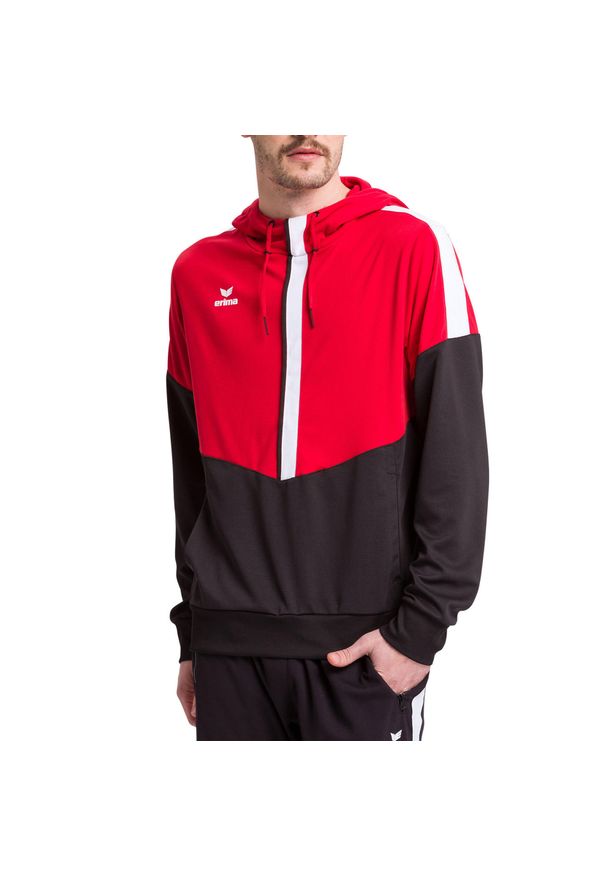 ERIMA - Bluza Erima Squad. Typ kołnierza: kaptur. Kolor: wielokolorowy, czarny, czerwony. Sport: fitness, piłka ręczna