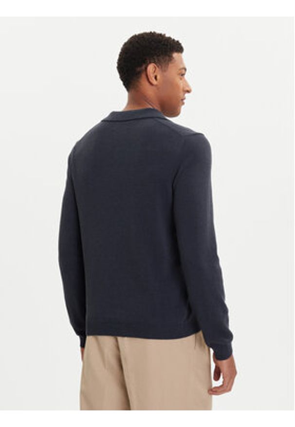 Marc O'Polo Sweter 529 5144 60150 Granatowy Regular Fit. Typ kołnierza: polo. Kolor: niebieski. Materiał: bawełna
