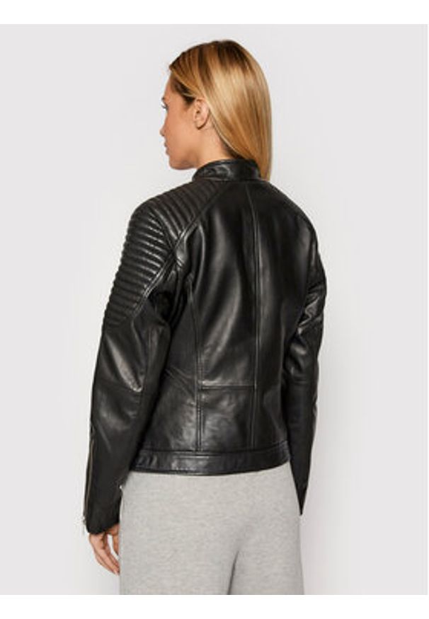 GESTUZ - Gestuz Kurtka skórzana Melgz 10904666 Czarny Regular Fit. Kolor: czarny. Materiał: skóra