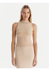 Guess Sweter W3YR26 Z37K0 Beżowy Slim Fit. Kolor: beżowy. Materiał: wiskoza #1