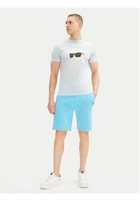 Karl Lagerfeld - KARL LAGERFELD Szorty sportowe 705014 552900 Błękitny Regular Fit. Kolor: niebieski. Materiał: bawełna. Styl: sportowy #4