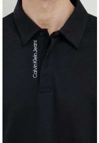 Calvin Klein Jeans longsleeve bawełniany kolor czarny gładki. Kolor: czarny. Materiał: bawełna. Długość rękawa: długi rękaw. Długość: krótkie. Wzór: gładki #5