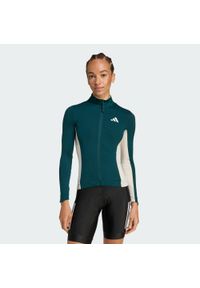 Adidas - Koszulka z długim rękawem do jazdy na rowerze Tempo 3-Stripes. Kolor: szary, zielony, wielokolorowy. Długość rękawa: długi rękaw. Długość: długie. Sport: kolarstwo