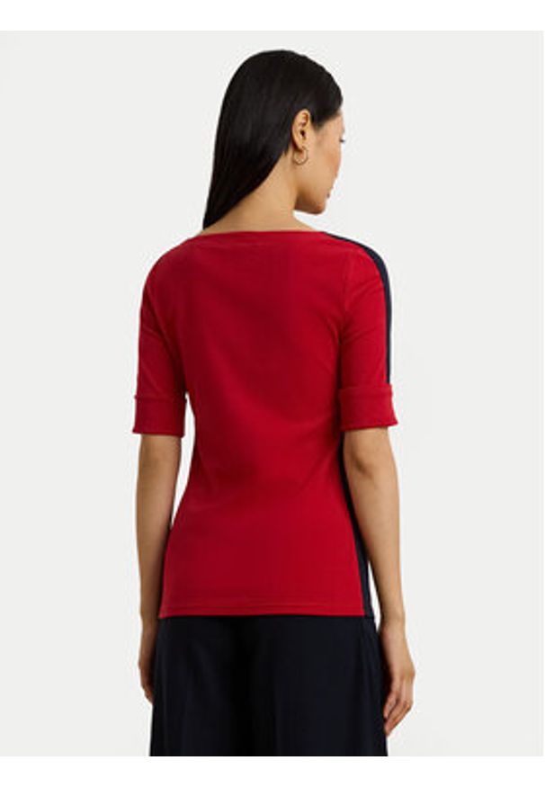Lauren Ralph Lauren - LAUREN RALPH LAUREN Bluzka 200957589002 Czerwony Slim Fit. Kolor: czerwony. Materiał: bawełna