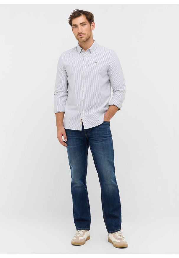 Męska Koszula Mustang Style Edinburg Green Stripe 1016953 12800