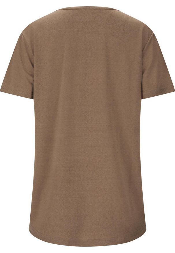 ENDURANCE - Koszulka do jogi Athlecia Lizzy. Kolor: brązowy. Materiał: poliester, elastan. Sport: joga i pilates