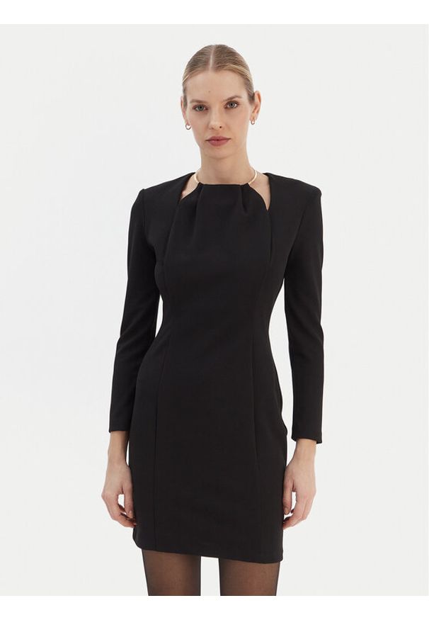 Rinascimento Sukienka koktajlowa CFC0126529003 Czarny Slim Fit. Kolor: czarny. Materiał: syntetyk. Styl: wizytowy