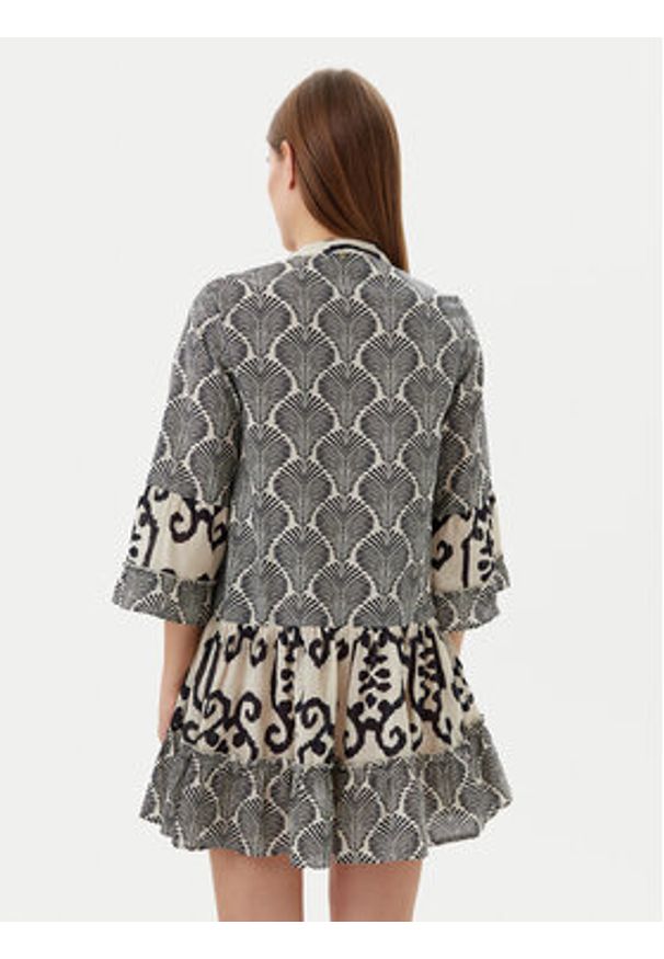 LOLA CASADEMUNT Sukienka letnia LS2516069 Czarny Regular Fit. Kolor: czarny. Materiał: bawełna. Sezon: lato