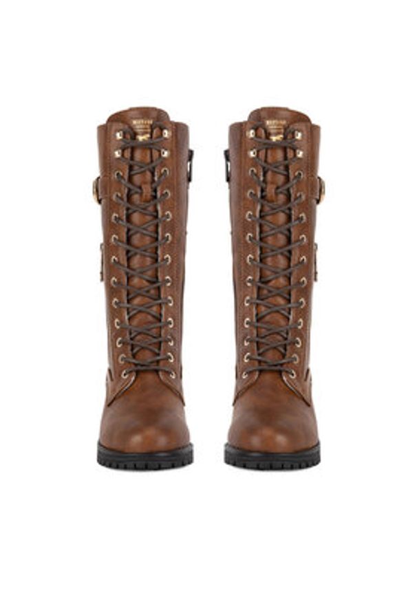 Mustang Kozaki 1435-602 Brązowy. Kolor: brązowy. Materiał: materiał