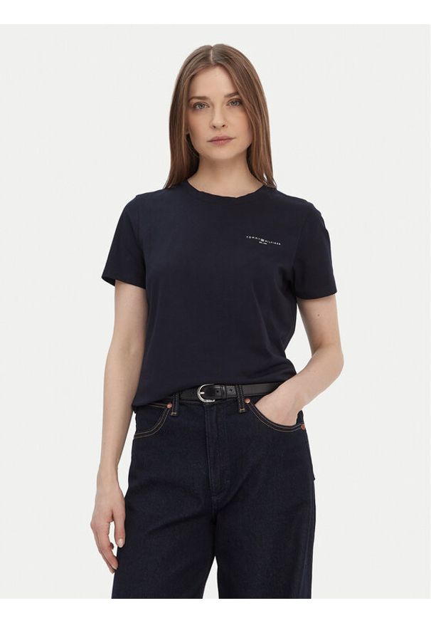 TOMMY HILFIGER - Tommy Hilfiger T-Shirt 1985 WW0WW37877 Granatowy Regular Fit. Kolor: niebieski. Materiał: bawełna