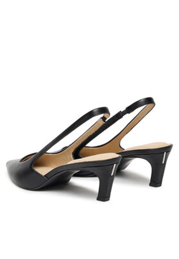 Calvin Klein Sandały Ess Kitten Heel Sling Back HW0HW02641 Czarny. Kolor: czarny. Materiał: skóra