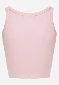 Born2be - Różowy Top z Prążkowanego Materiału Zitessa. Okazja: na co dzień. Kolor: różowy. Materiał: prążkowany, materiał. Długość rękawa: na ramiączkach. Styl: casual, elegancki, klasyczny #4