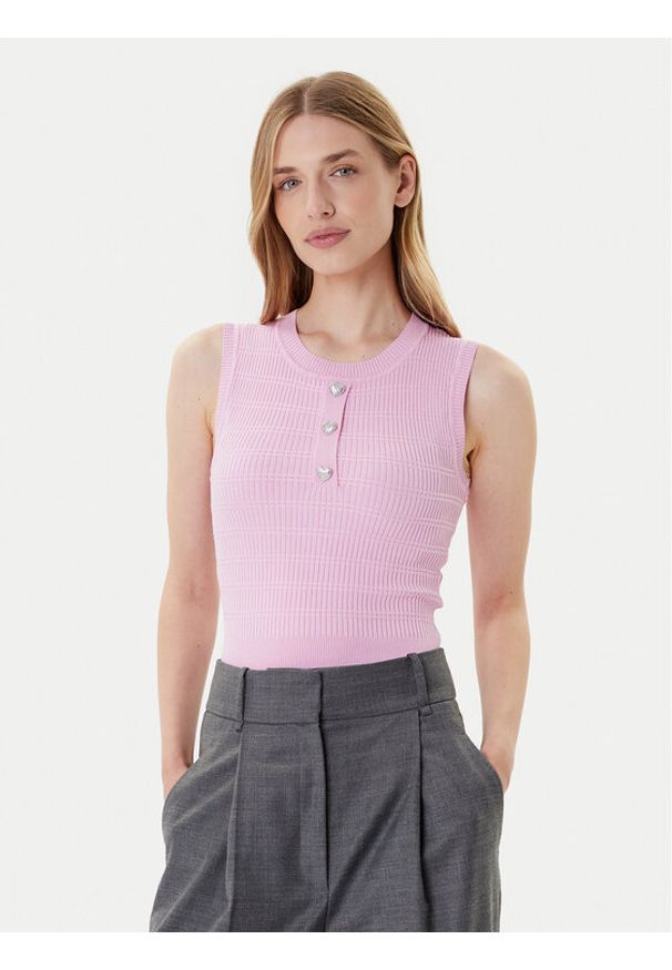 Morgan Top 252-MJILA Różowy Slim Fit. Kolor: różowy. Materiał: syntetyk