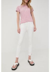 Hugo - HUGO jeansy 50449685 damskie medium waist. Kolor: biały #4