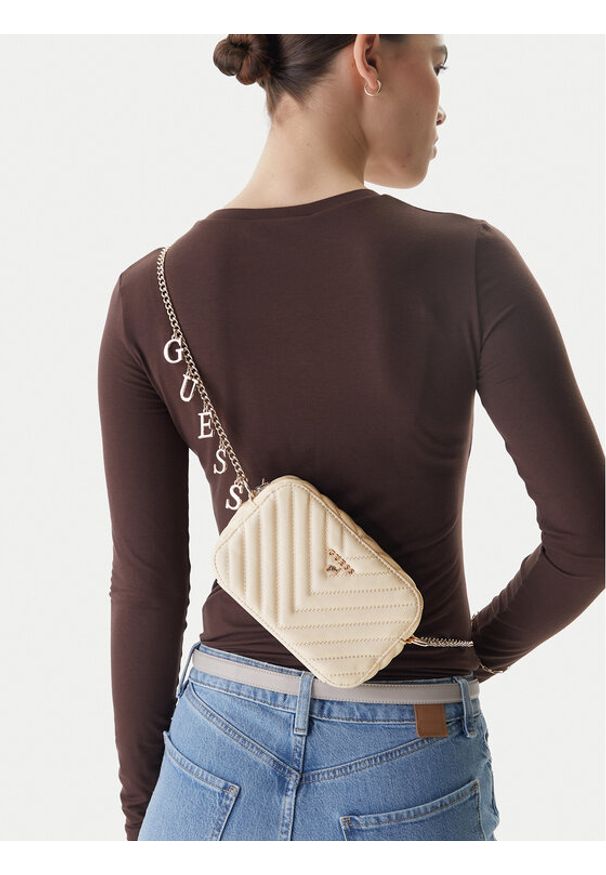 Guess Torebka J4GZ23 WFZL0 Écru. Kolor: kremowy. Materiał: skórzane