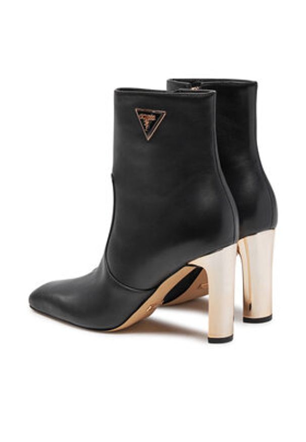 Guess Botki Caitte FLDCAT LEA10 Czarny. Kolor: czarny. Materiał: skóra