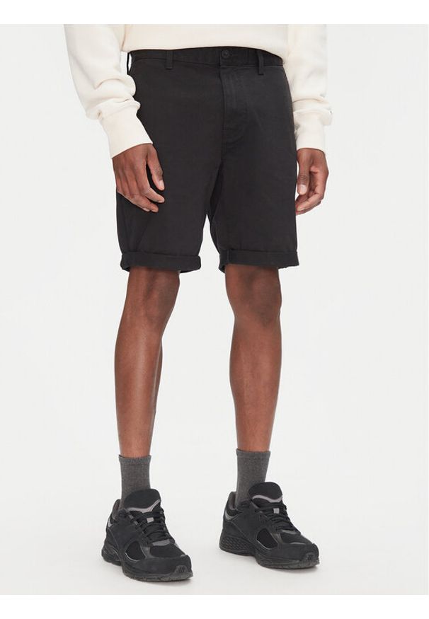 Tommy Jeans Szorty materiałowe Scanton DM0DM21950 Czarny Slim Fit. Kolor: czarny. Materiał: bawełna