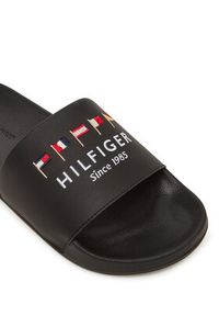 TOMMY HILFIGER - Tommy Hilfiger Klapki Flags Pool Slide FM0FM05431 Czarny. Kolor: czarny. Materiał: skóra #3